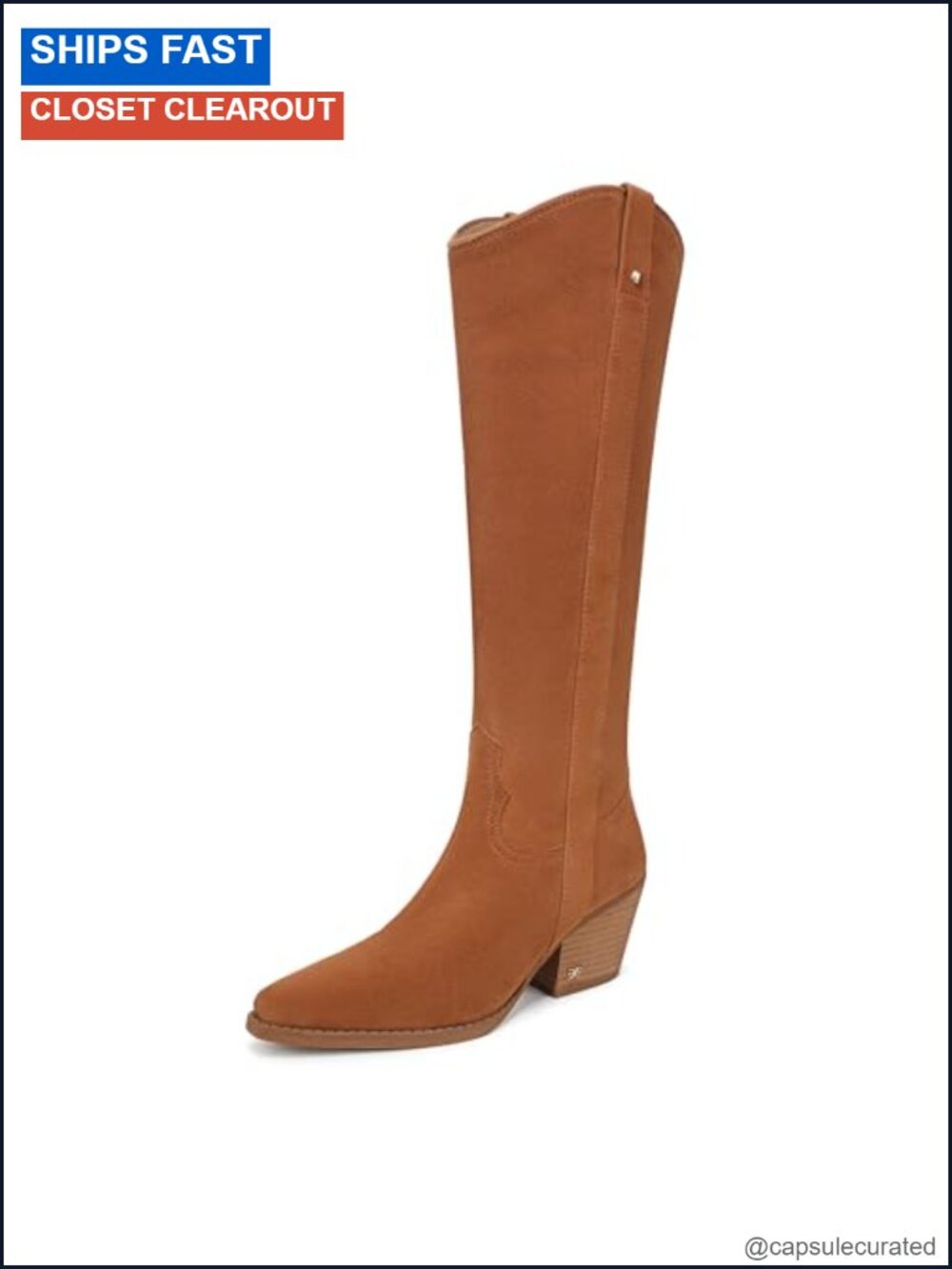 Sam Edelman Wyatt Women's Knee-High Western Boots Leather Pointed Toe